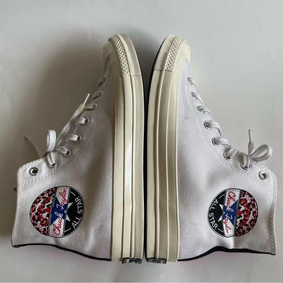 Converse Chuck 70 hi split logo play red white high top sneakers M 9.5 / W 11.5 - Picture 9 of 13
